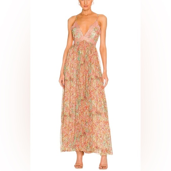 Rococo Sand Dress Floral Maxi Sz S - Picture 1 of 10